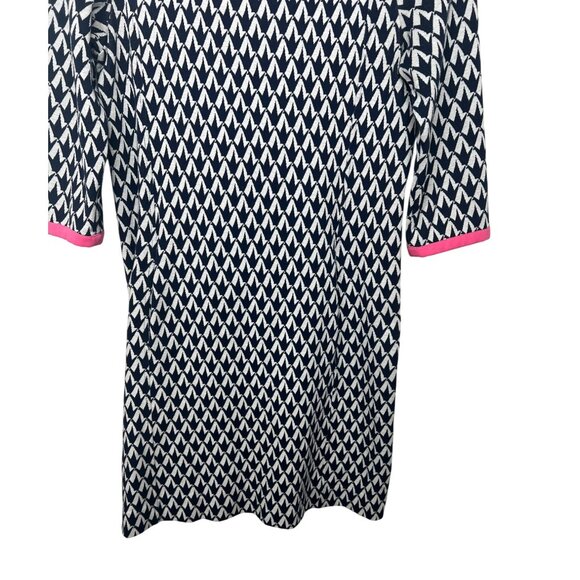 Lilly Pulitzer Jonah Crane Pose Navy & White Knit Sweater Dress 3/4 Sleeves M - Picture 9 of 13